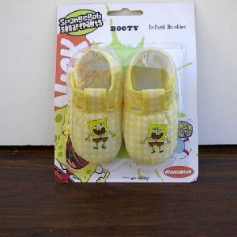 SpongeBob Squarepants Infant Booties, Size 1 & 2.